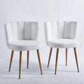 Modern pink dining chair(set of 2 ) with iron tube wood color legs, shorthair cushions and comfortable backrest, suitable