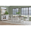 White Wood Rectangular Dining Table - 90 x 30 x 42