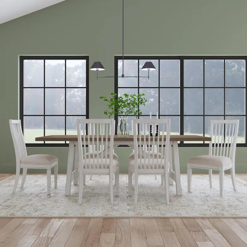 White Wood Rectangular Dining Table - 90 x 30 x 42