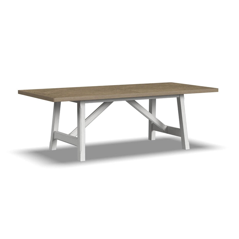 White Wood Rectangular Dining Table - 90 x 30 x 42