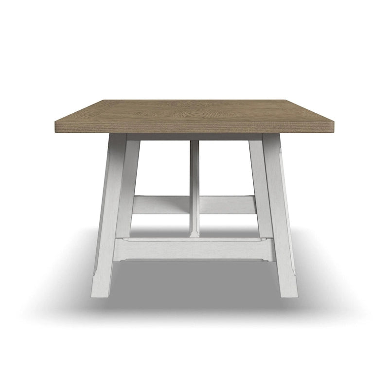 White Wood Rectangular Dining Table - 90 x 30 x 42