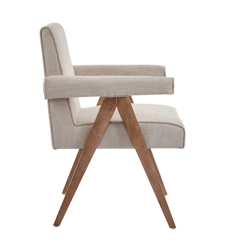 Poppy Fabric Arm Dining Chair (Set of 2)