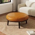 34.5 W Full-Grain Genuine Italian Leather Ottoman