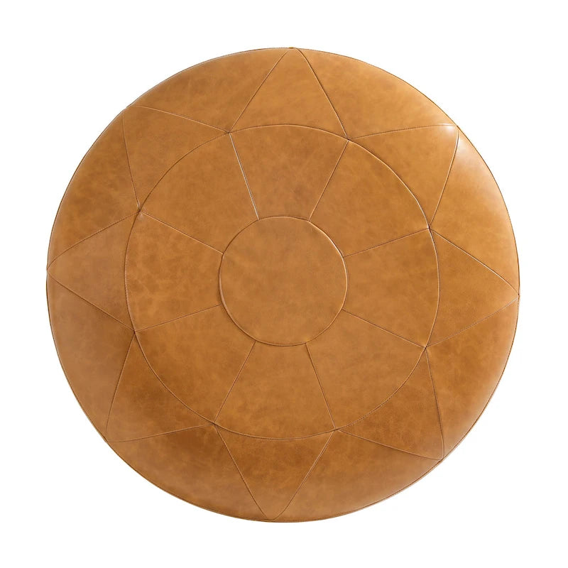 34.5 W Full-Grain Genuine Italian Leather Ottoman