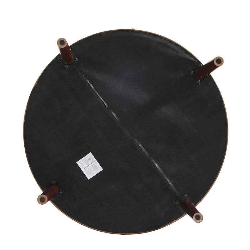 34.5 W Full-Grain Genuine Italian Leather Ottoman