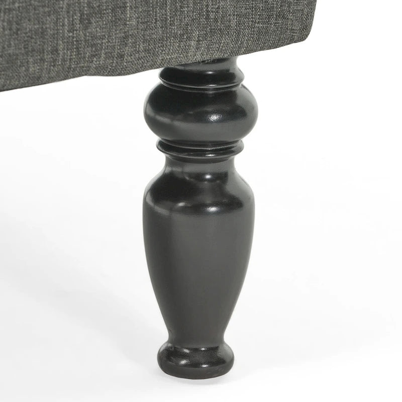 Tufted Club Armchair w/ Rolled Backrest by