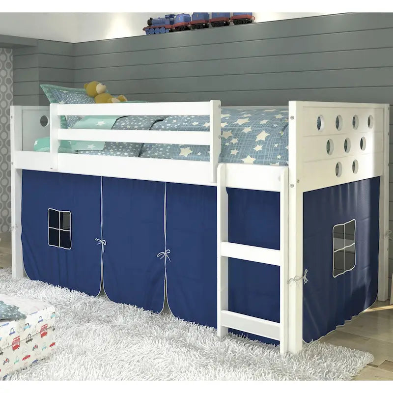 Kids' Twin Circles Low Tent White Loft Bed