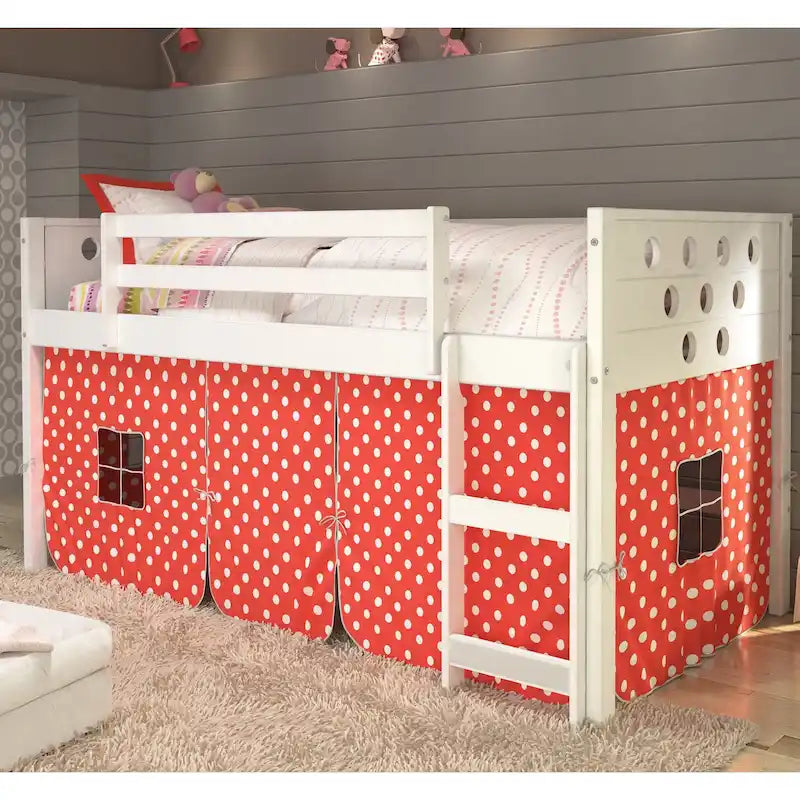 Kids' Twin Circles Low Tent White Loft Bed