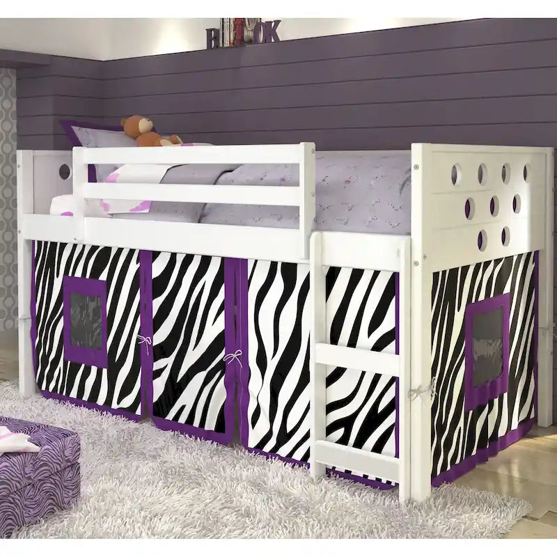 Kids' Twin Circles Low Tent White Loft Bed