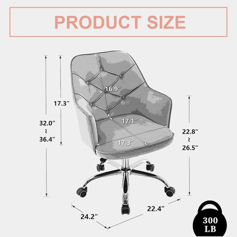 Fauteuil coquille pivotant en velours pour salon, chaise de bureau