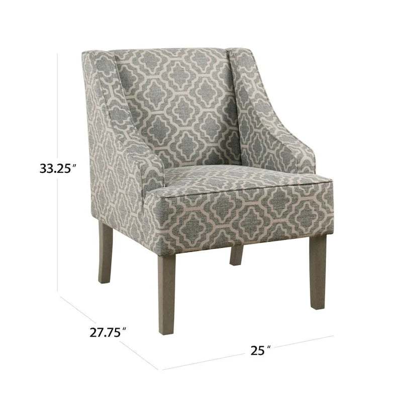 Ash Geometric Classic Swoop Arm Chair