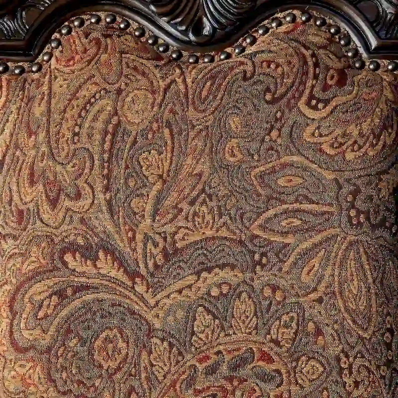 Traditional-style cherry-finished upholstered formal dining chair