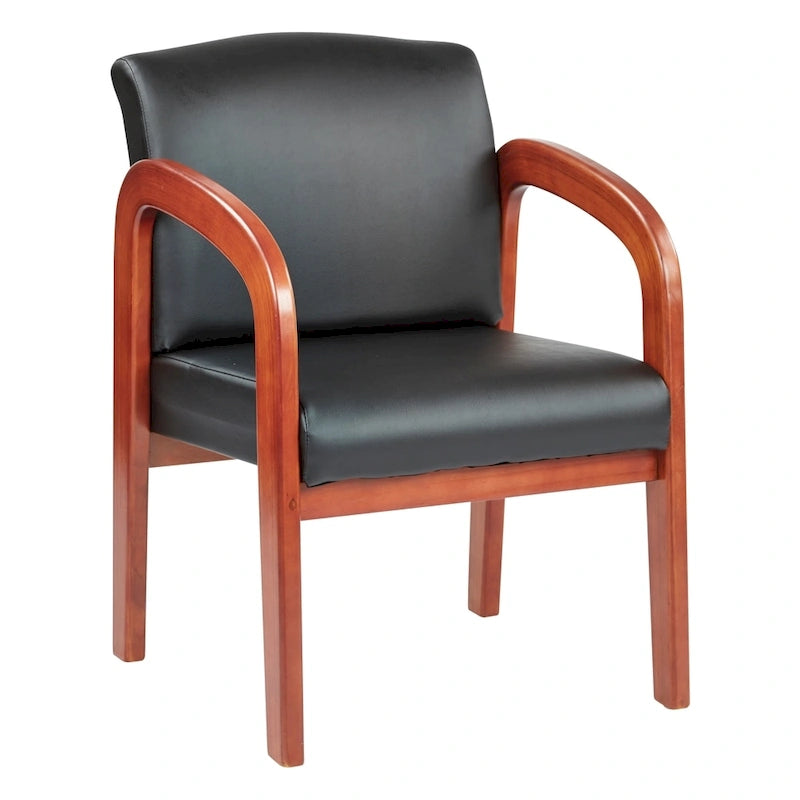 Oak Finish Wood Visitors Chair