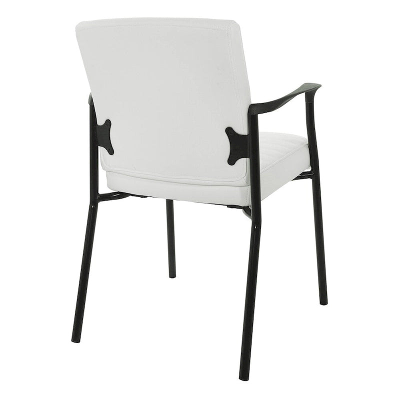 Guest Chair in Faux Leather and Black Frame