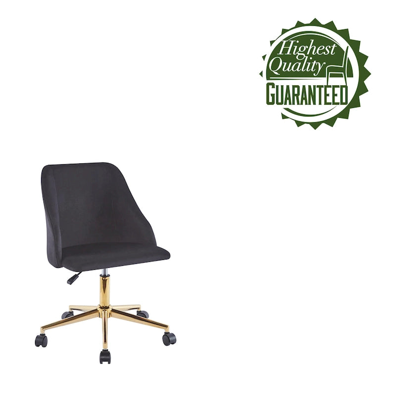 Swivel Office Chair, Velvet, Gold Chrome Legs