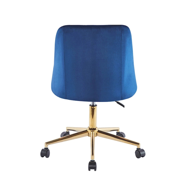 Swivel Office Chair, Velvet, Gold Chrome Legs