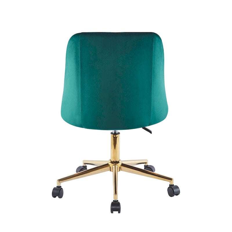Swivel Office Chair, Velvet, Gold Chrome Legs