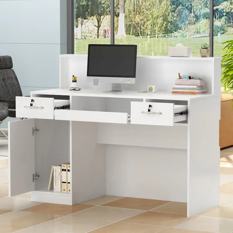 Rectangular Wood Reception Desk Secretary Desk Computer Desk