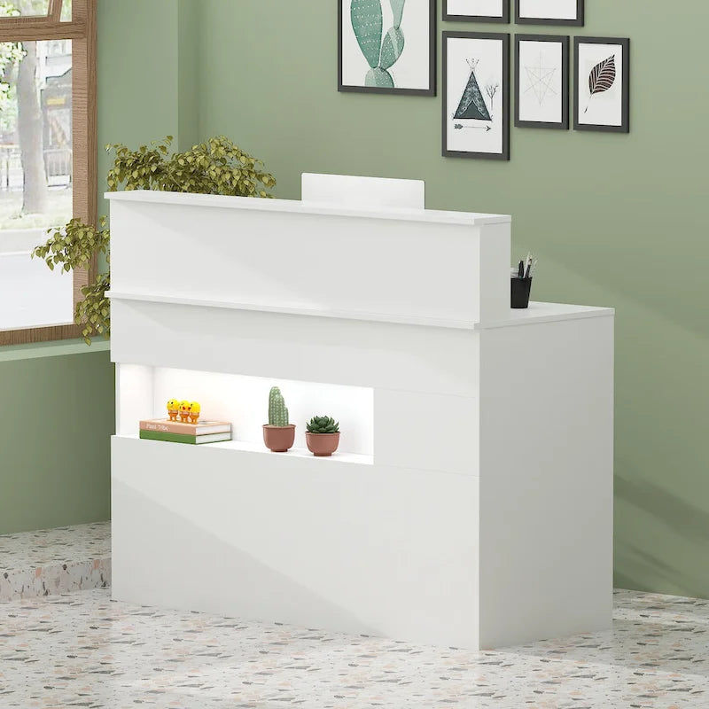 Rectangular Wood Reception Desk Secretary Desk Computer Desk