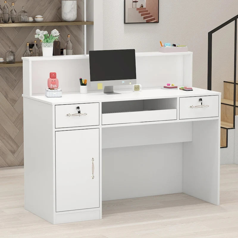 Rectangular Wood Reception Desk Secretary Desk Computer Desk
