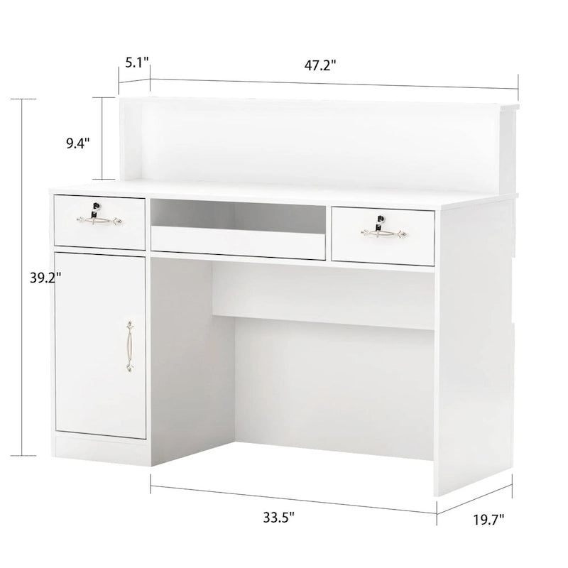 Rectangular Wood Reception Desk Secretary Desk Computer Desk