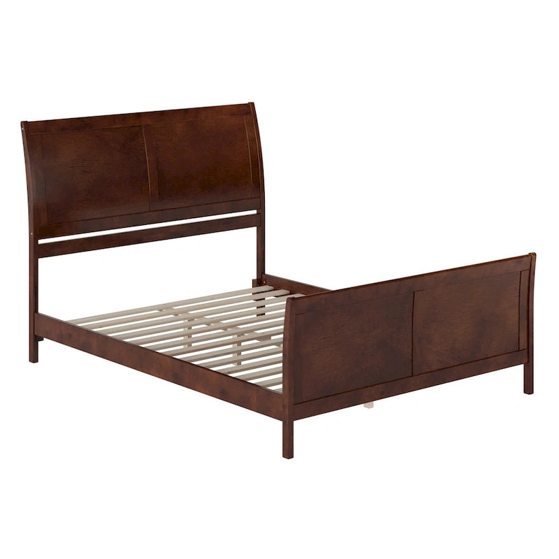 Solid Wood Low Profile Platform Bed with Matching Footboard