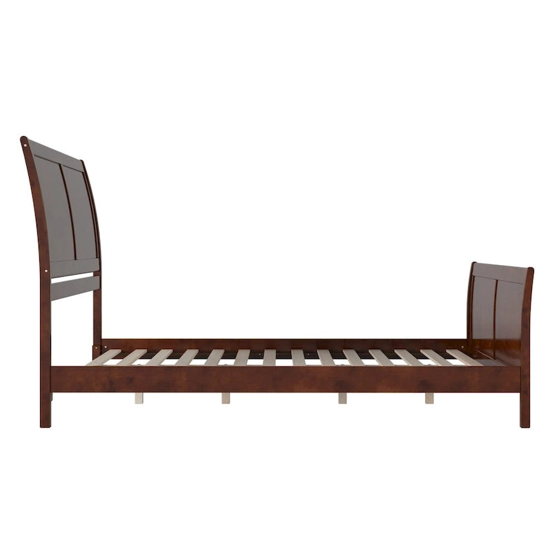 Solid Wood Low Profile Platform Bed with Matching Footboard