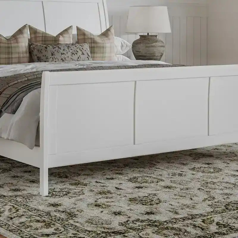 Solid Wood Low Profile Platform Bed with Matching Footboard