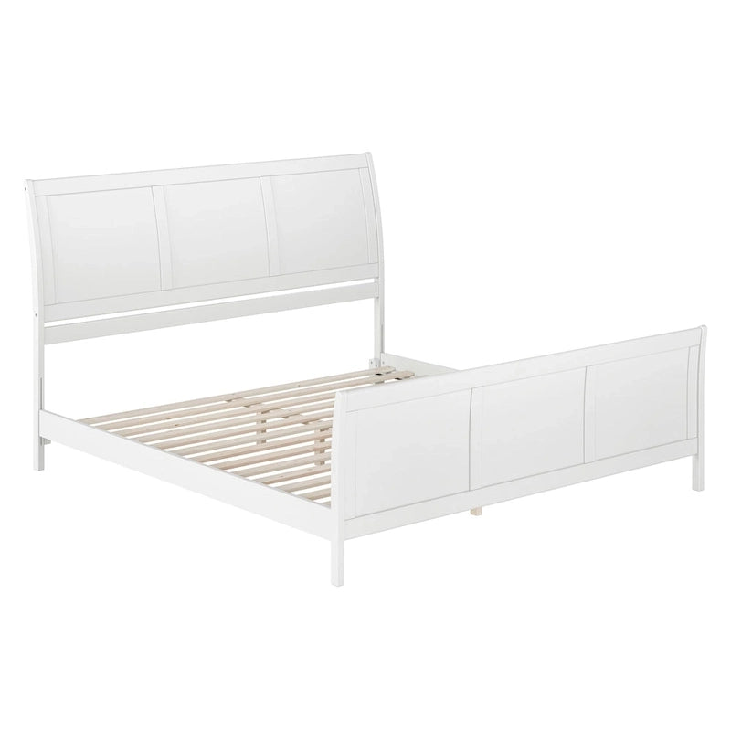 Solid Wood Low Profile Platform Bed with Matching Footboard