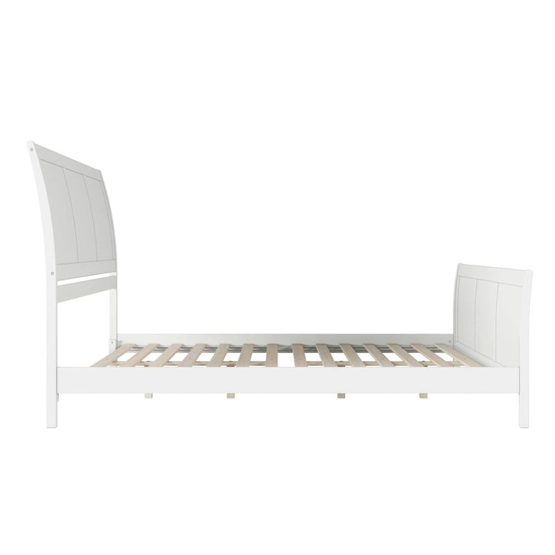 Solid Wood Low Profile Platform Bed with Matching Footboard
