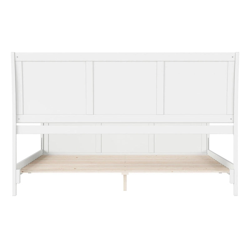 Solid Wood Low Profile Platform Bed with Matching Footboard