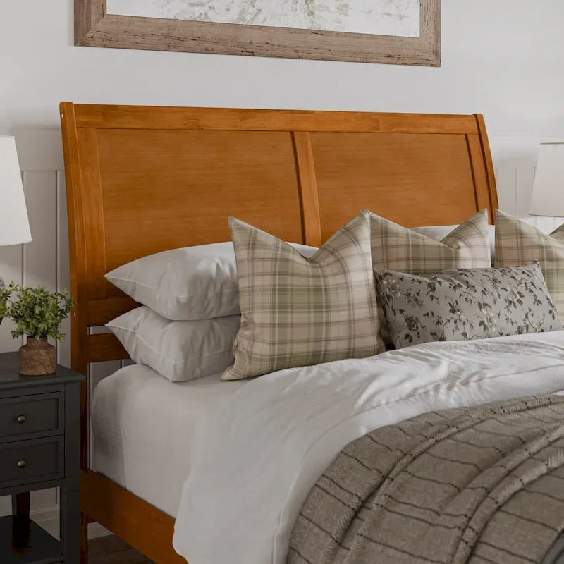 Solid Wood Low Profile Platform Bed with Matching Footboard