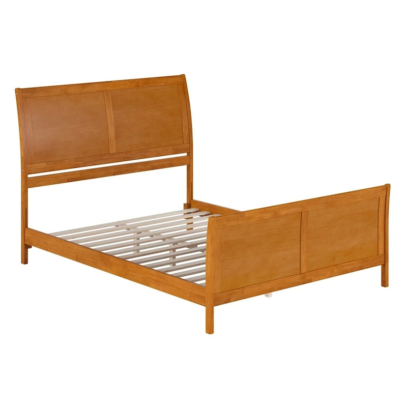 Solid Wood Low Profile Platform Bed with Matching Footboard