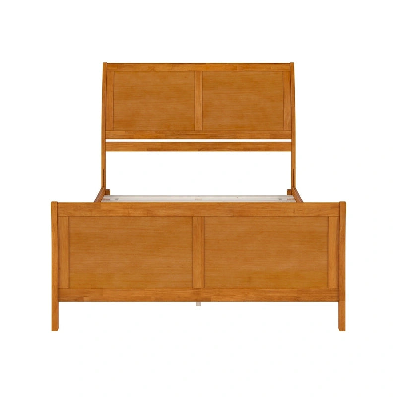Solid Wood Low Profile Platform Bed with Matching Footboard