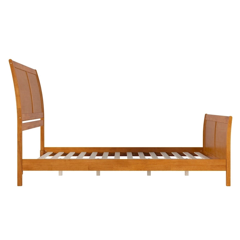 Solid Wood Low Profile Platform Bed with Matching Footboard