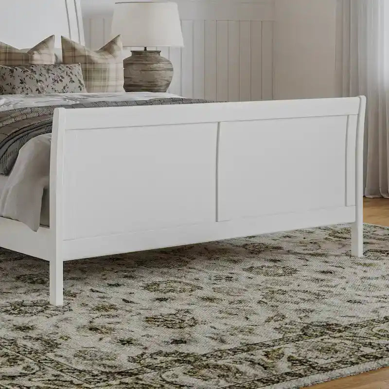 Solid Wood Low Profile Platform Bed with Matching Footboard