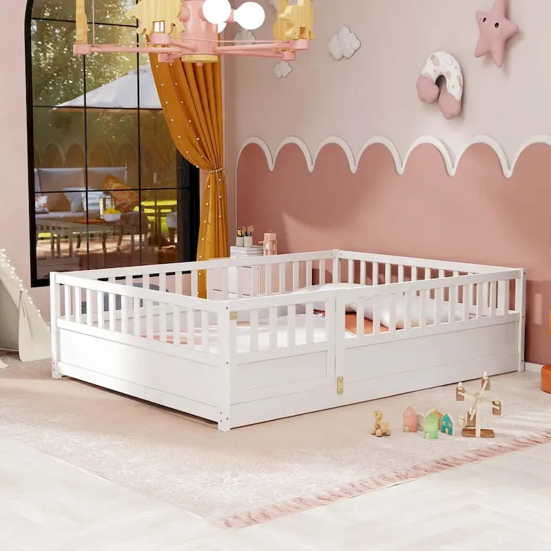 wooden children's floor bed without Support slat