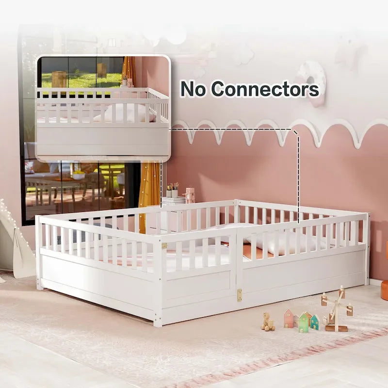 wooden children's floor bed without Support slat