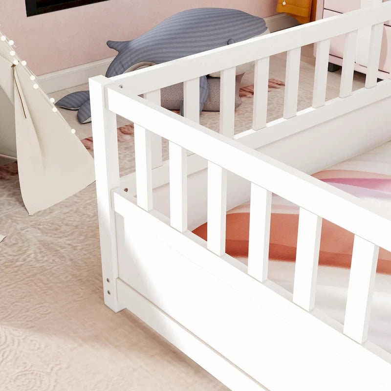wooden children's floor bed without Support slat