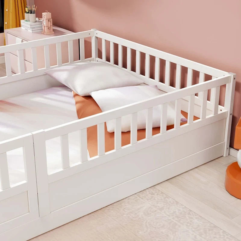 wooden children's floor bed without Support slat