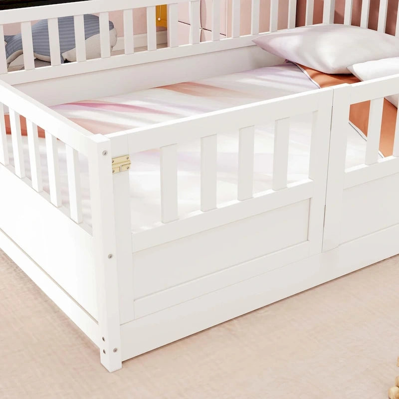 wooden children's floor bed without Support slat