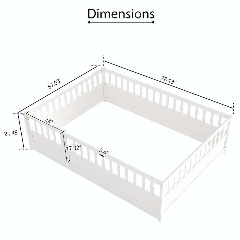 wooden children's floor bed without Support slat