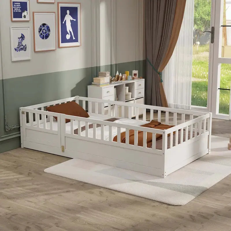 wooden children's floor bed without Support slat