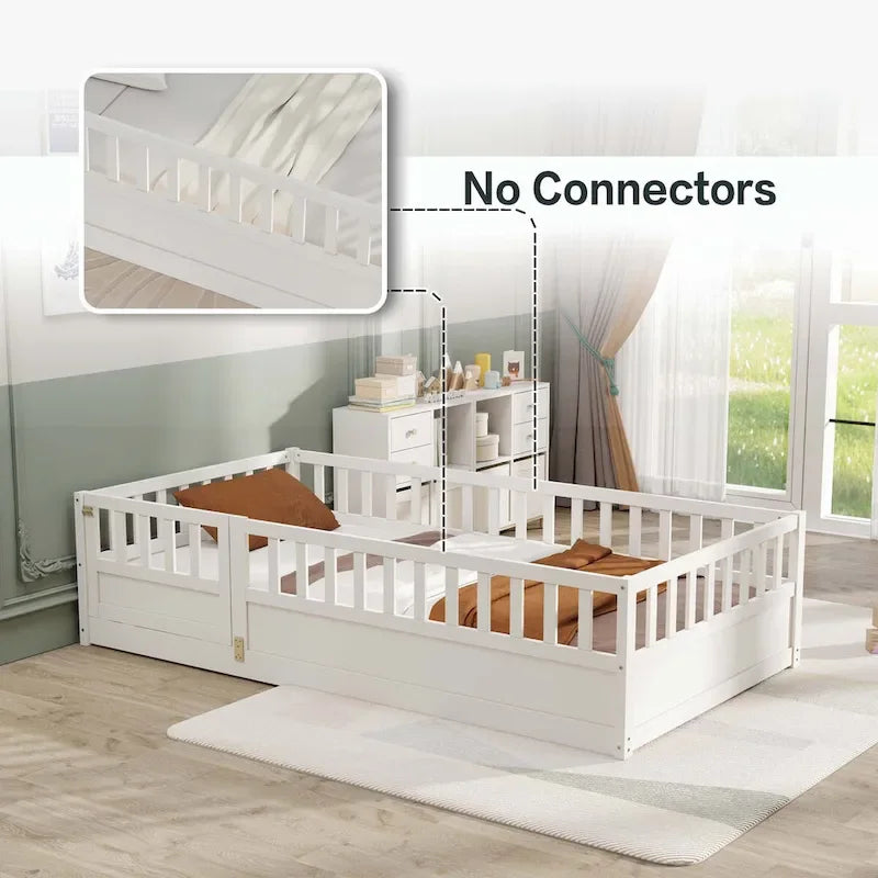 wooden children's floor bed without Support slat