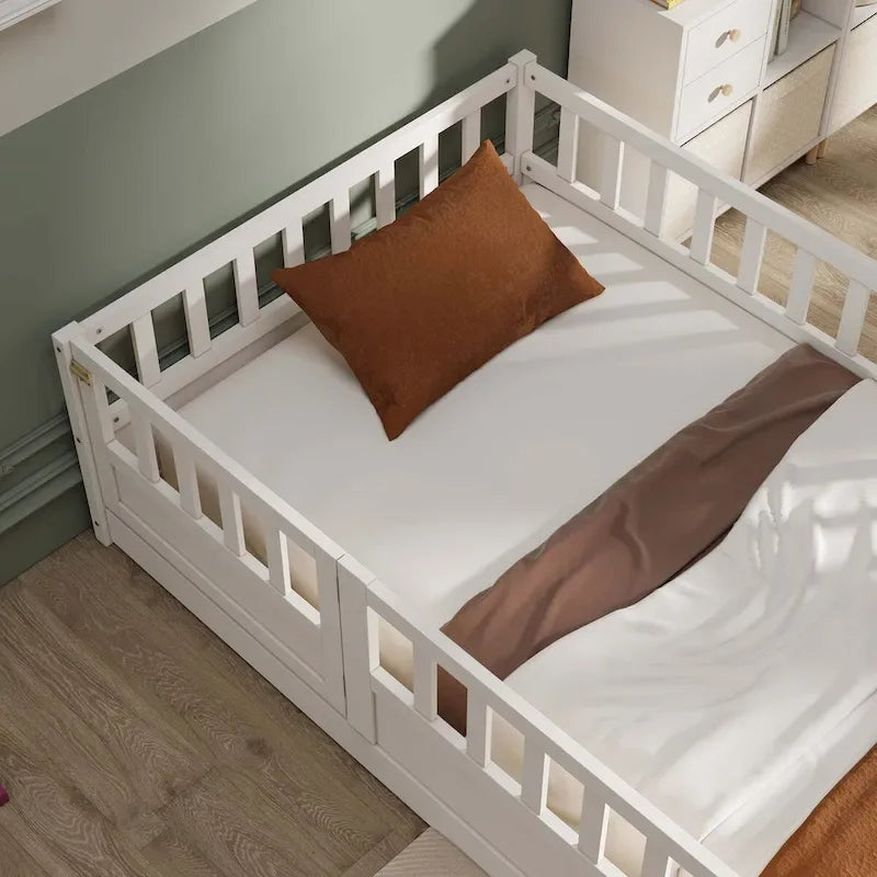 wooden children's floor bed without Support slat