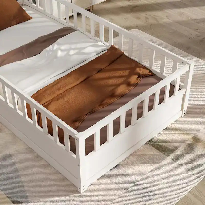 wooden children's floor bed without Support slat