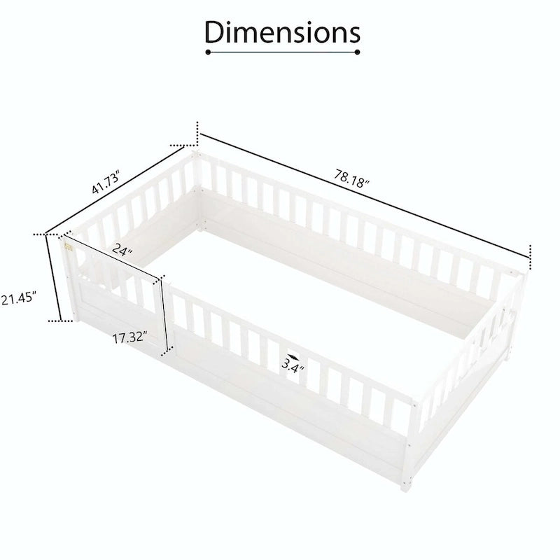 wooden children's floor bed without Support slat