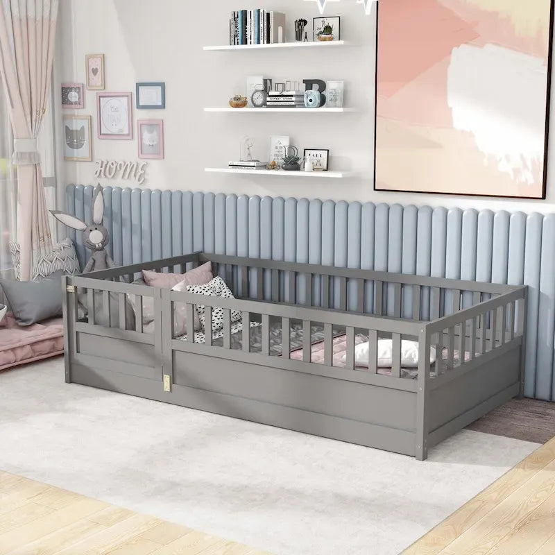 wooden children's floor bed without Support slat