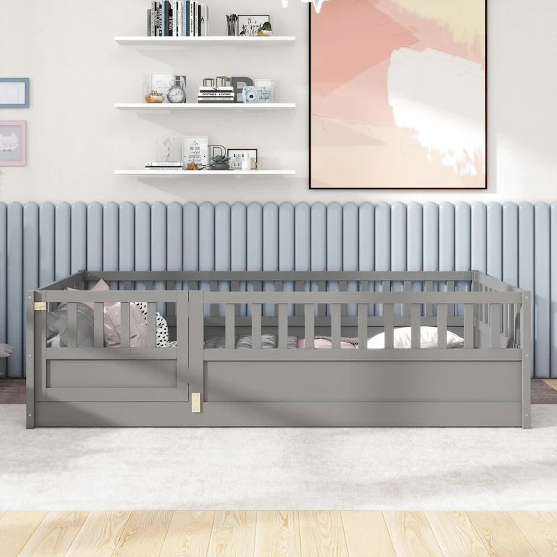 wooden children's floor bed without Support slat