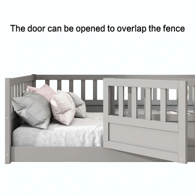 wooden children's floor bed without Support slat
